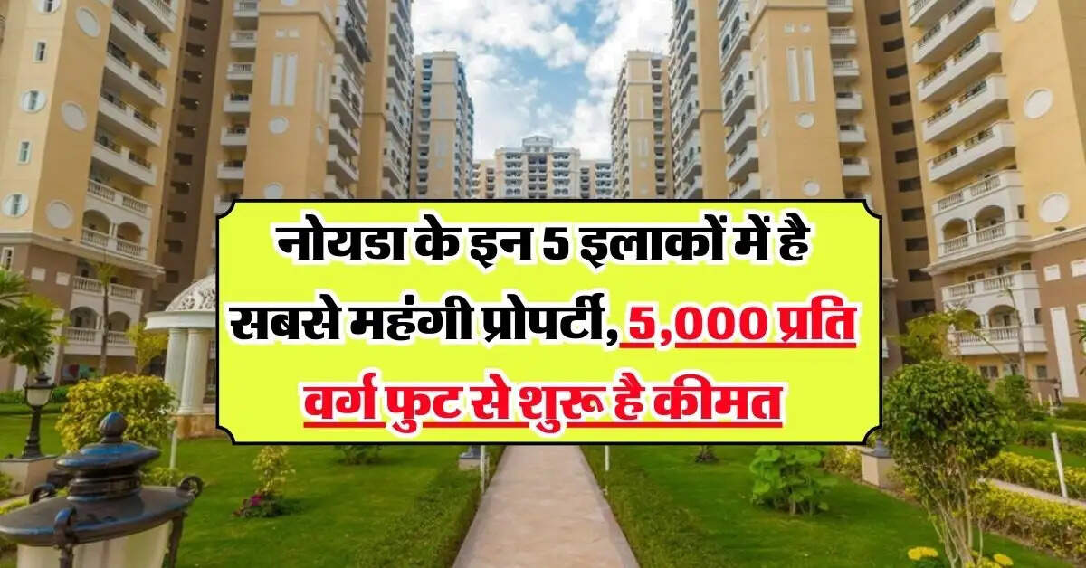 Noida Property Rates : नोयडा के इन 5 इलाकों में है सबसे महंगी प्रोपर्टी, 5,000 प्रति वर्ग फुट से शुरू है कीमत