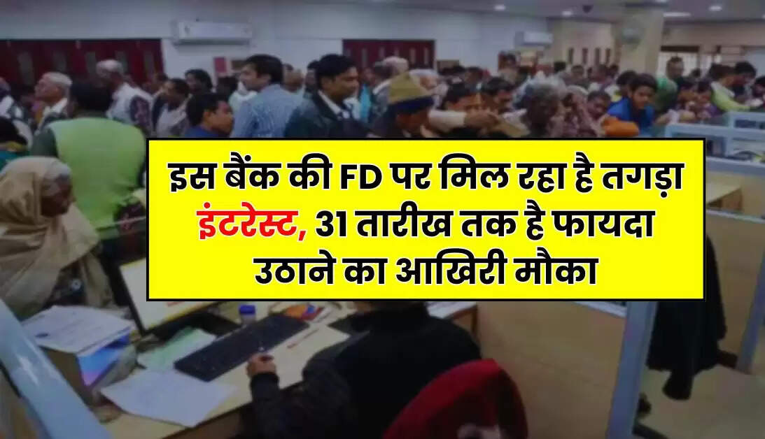 Bank - इस बैंक की FD पर मिल रहा है तगड़ा इंटरेस्ट, 31 तारीख तक है फायदा उठाने का आखिरी मौका