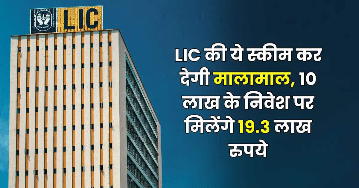 LIC की ये स्कीम कर देगी मालामाल, 10 लाख के निवेश पर मिलेंगे 19.3 लाख रुपये