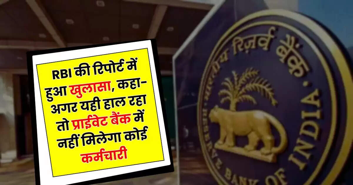 RBI की रिपोर्ट में हुआ खुलासा, कहा-अगर यही हाल रहा तो प्राईवेट बैंक में नहीं मिलेगा कोई कर्मचारी