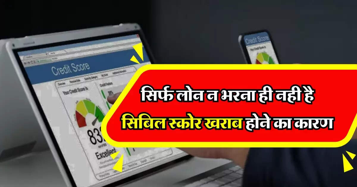 CIBIL Score : सिर्फ लोन न भरना ही नही है सिबिल स्कोर खराब होने का कारण, ये भी हो सकती है वजह