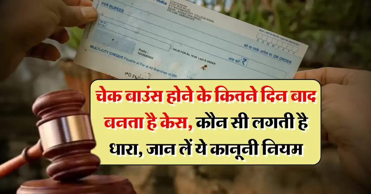 Cheque Bounce Rules : चेक बाउंस होने के कितने दिन बाद बनता है केस, कौन सी लगती है धारा, जान लें ये कानूनी नियम 