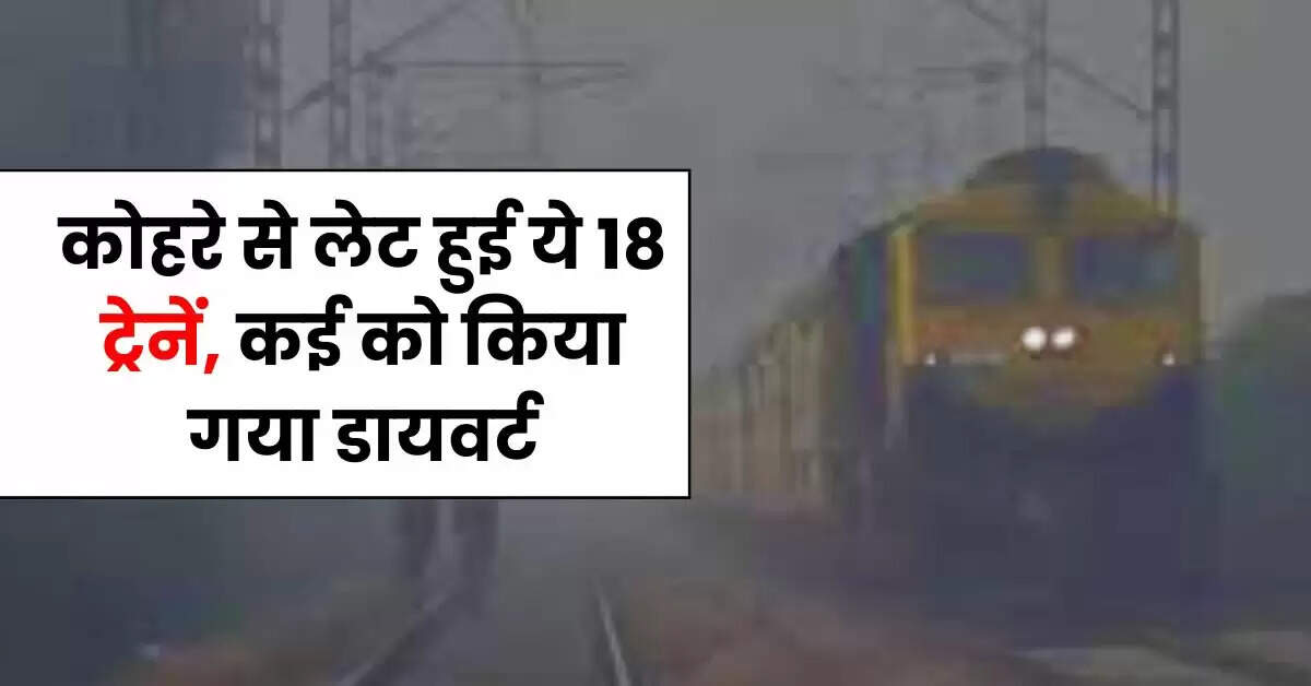 Indian Railways: कोहरे से लेट हुई ये 18 ट्रेनें, कई को किया गया डायवर्ट, चेक करें रूट और लिस्ट