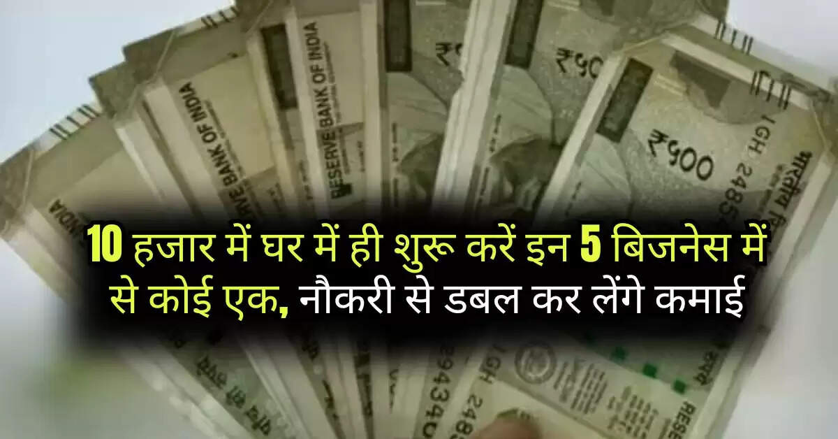 Business Ideas : 10 हजार में घर में ही शुरू करें इन 5 बिजनेस में से कोई एक, नौकरी से डबल कर लेंगे कमाई